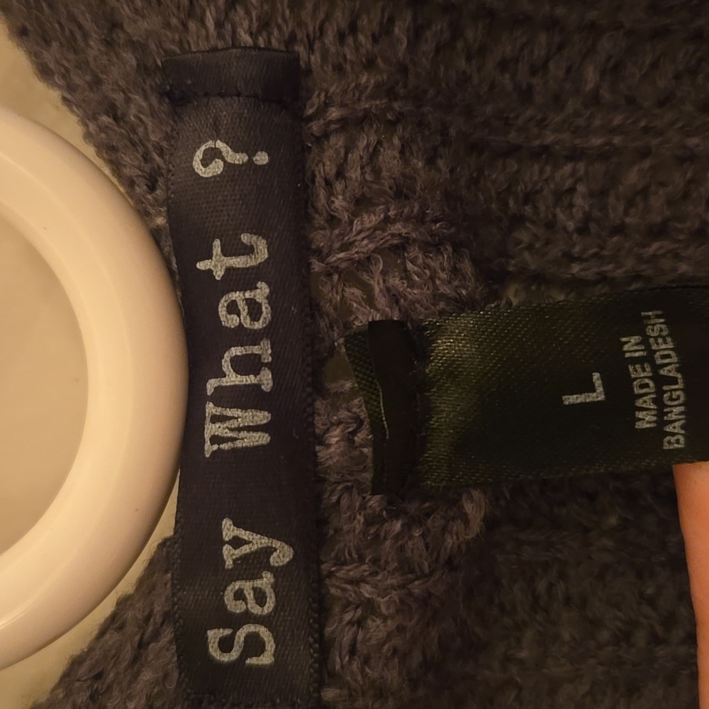 Say What? Charcoal Women's Cardigan - Picture 2 of 9